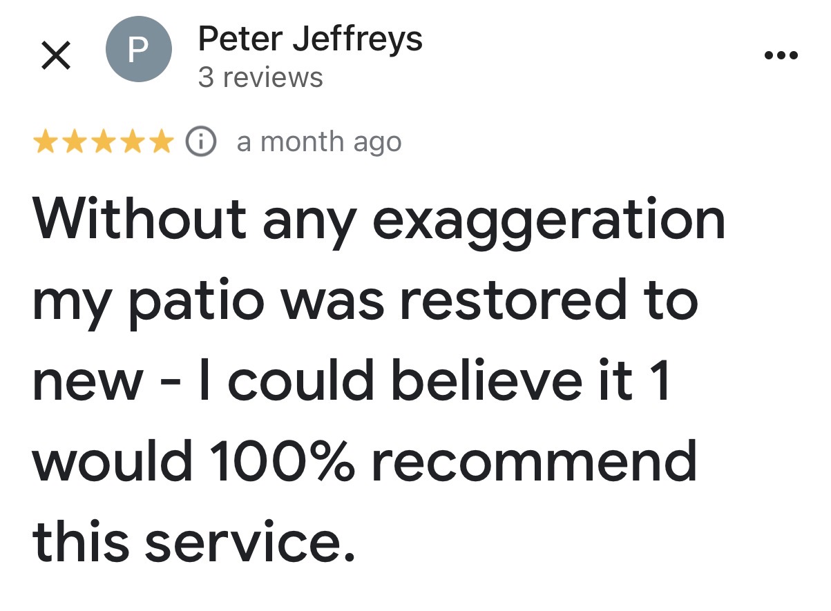 Five-star Google customer review 1