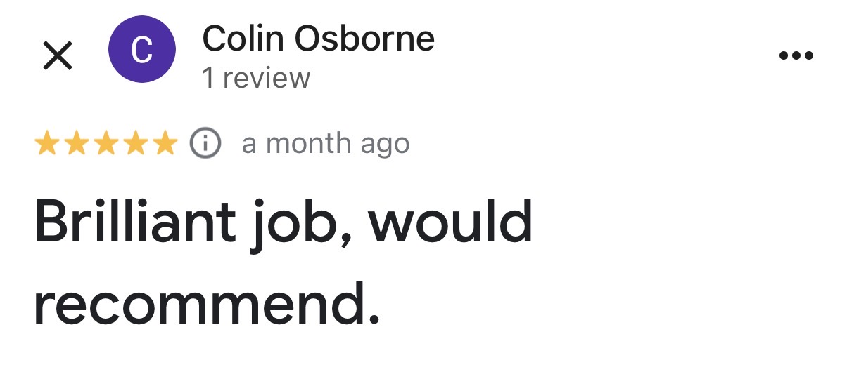 Five-star Google customer review 3
