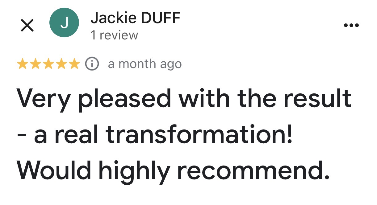Five-star Google customer review 5