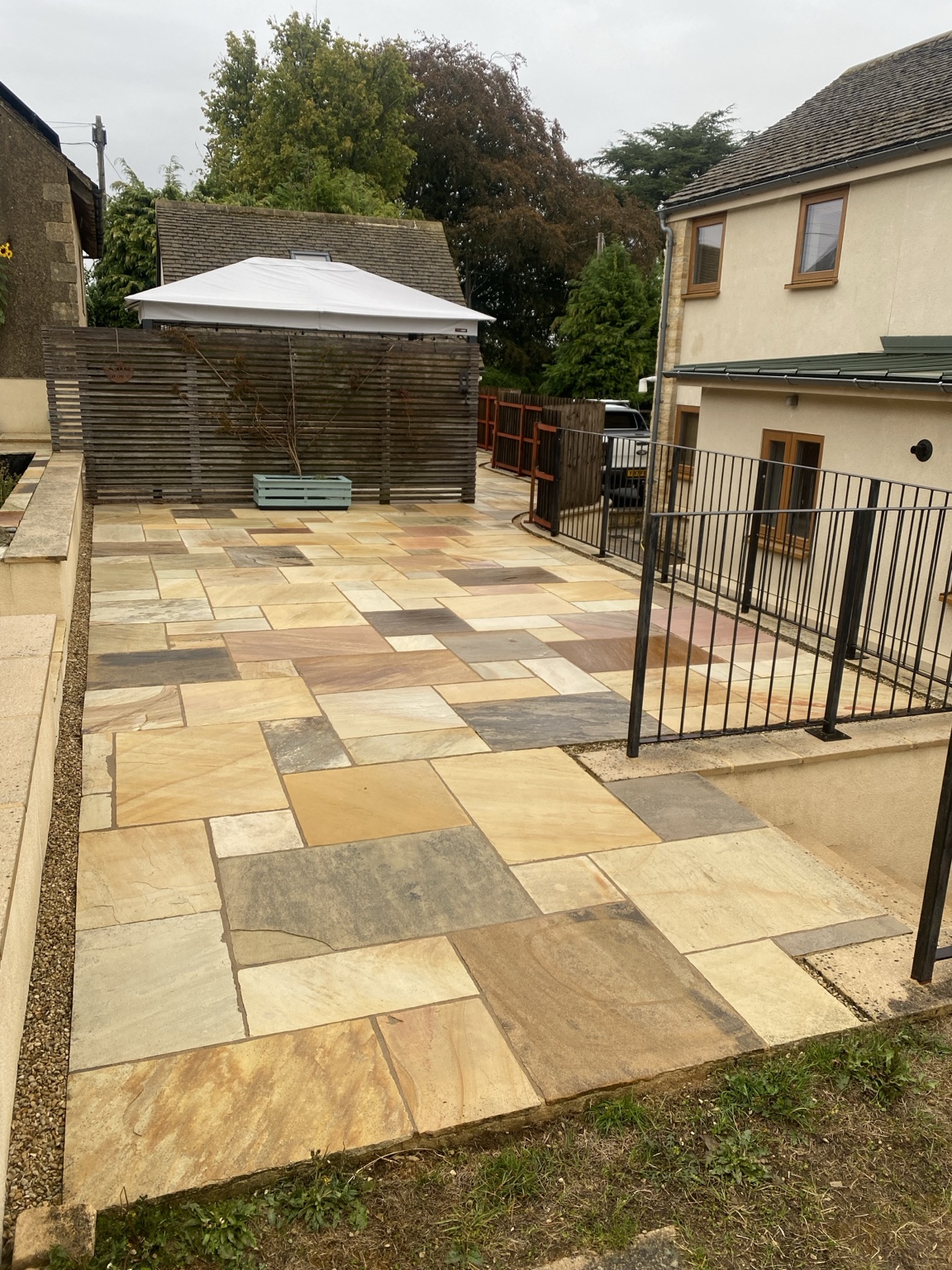 Restored sandstone patio