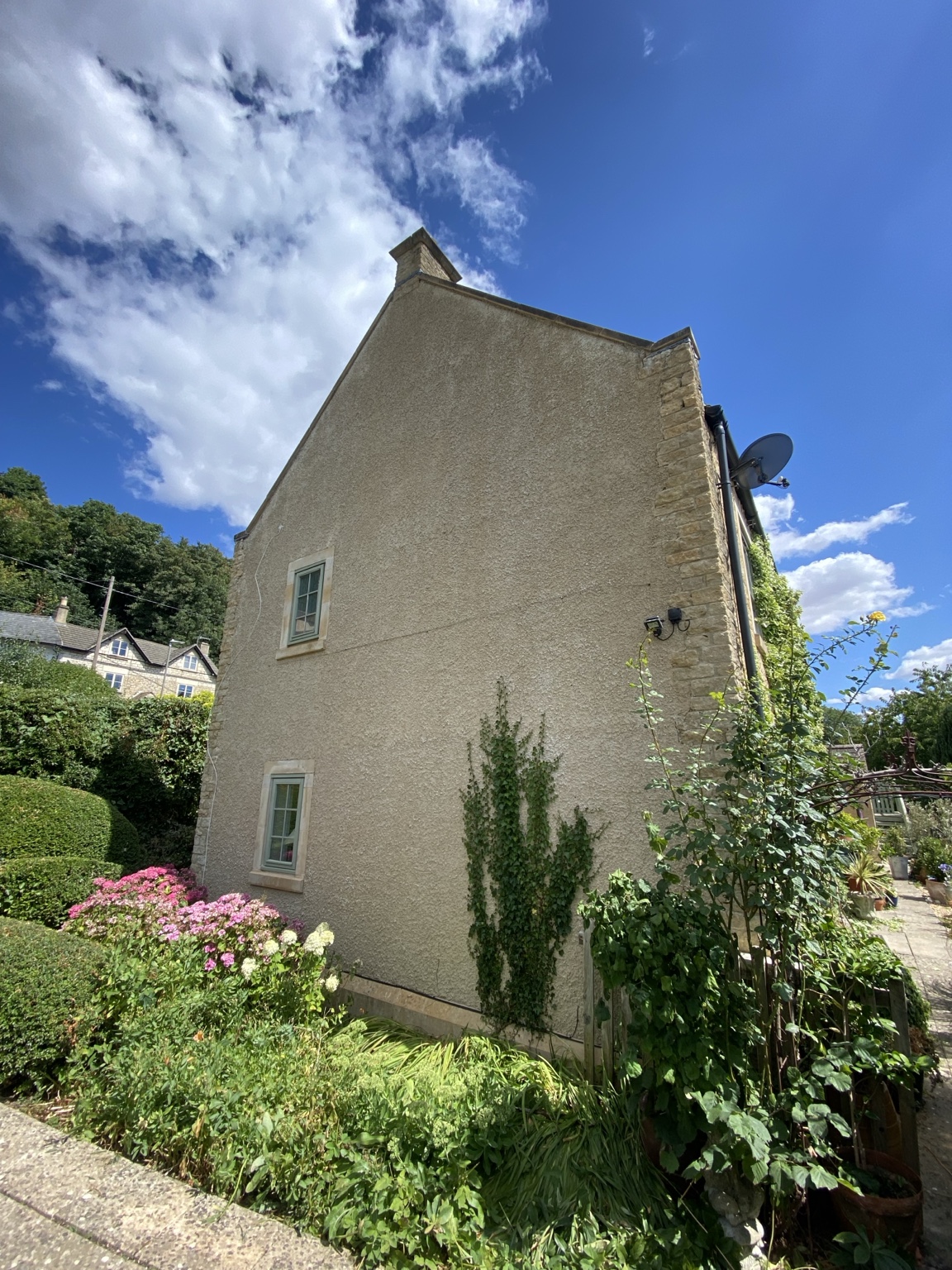 Professional soft washing of exterior render in Gloucestershire